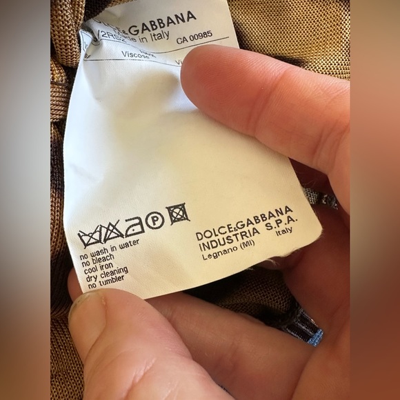 Never worn Dolce and Gabbana animal print silk wrap sweater.  Light weight.  S - Picture 8 of 8